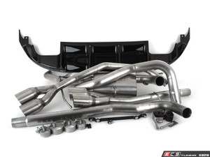 MK7 Jetta Borla Quad Tip Cat-Back Exhaust System - With ECS ABS Rear Diffuser