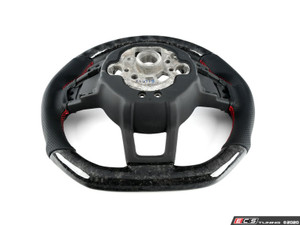 MK7/MK7.5 GTI/GLI Forged Carbon Fiber Steering Wheel - Perforated Leather with Red Stitching