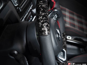 MK7/MK7.5 GTI/GLI Forged Carbon Fiber Steering Wheel - Perforated Leather with Red Stitching