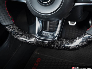 MK7/MK7.5 GTI/GLI Forged Carbon Fiber Steering Wheel - Perforated Leather with Red Stitching