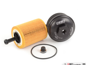 Billet Aluminum Oil Filter Housing Hook-Up - Black Anodized | ES3137371