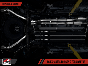 AWE Tailpipes Conversion Kit for Ford Raptor - Diamond Black 5" Tips
