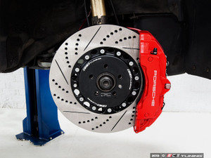 Front Big Brake Kit - Stage 5 - 2-Piece Cross-Drilled & Slotted rotors (358x32) | ES4238