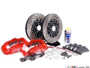 Front Big Brake Kit - Stage 5 - 2-Piece Cross-Drilled & Slotted rotors (358x32) | ES4238