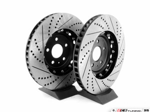Front Cross-Drilled & Slotted 2-Piece Brake Rotors - Pair (345x30) | ES2718300