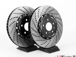 Front & Rear Brake Kit - Stage 1 - 2-Piece Cross Drilled & Slotted Rotors | ES2960649
