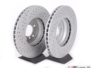 Front Cross Drilled & Slotted Brake Rotors - Pair (348X30) | ES3220926