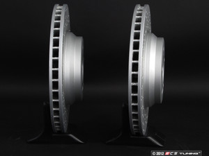 Front Cross Drilled & Slotted Brake Rotors - Pair (348X30) | ES3220926