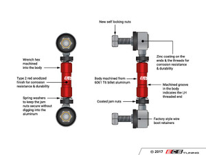 Adjustable Front & Rear Sway Bar End Link Kit | ES3604734