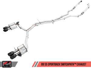 AWE Audi B9 S5 Sportback SwitchPath? Exhaust - Non-Resonated (Silver 102mm Tips)