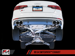 AWE Tuning Audi B9 S4 SwitchPath? Exhaust - Non-Resonated (Chrome Silver 102mm Tips)