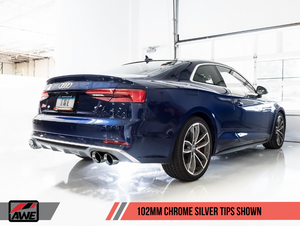 AWE Tuning Audi B9 S5 Coupe SwitchPath? Exhaust - Non-Resonated (Chrome Silver 102mm Tips)