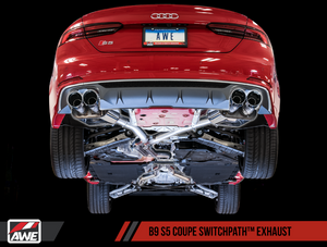 AWE Tuning Audi B9 S5 Coupe SwitchPath? Exhaust - Non-Resonated (Diamond Black 102mm Tips)