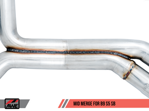 AWE SwitchPath? Exhaust for B9 S5 Sportback - Resonated for Performance Catalyst - Carbon Fiber Tips