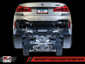 AWE SwitchPath? Axle-Back Exhaust for BMW F90 M5 - Diamond Black Tips