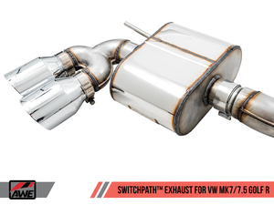 AWE SwitchPath?Ѣ Exhaust for MK7 Golf R - Chrome Silver Tips, 102mm