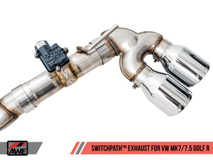 AWE SwitchPath?Ѣ Exhaust for MK7 Golf R - Diamond Black Tips, 102mm