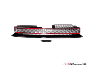 Badgeless Grille - Black With Red Strips