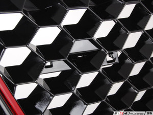 Honeycomb Grille - Black With Red Strip