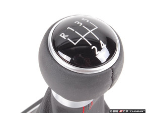 Shift Knob With Boot - Black With Red Stitching