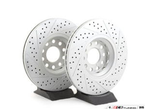 Front Big Brake Kit - stage 1 - Cross Drilled & Slotted Rotors (312x25)