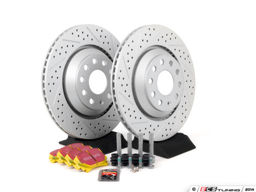 Rear Cross Drilled & Slotted Brake Rotors And Pads Set