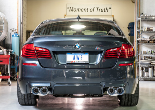AWE Tuning BMW F10 M5 Touring Edition Axle Back Exhaust, Chrome Silver Tips
