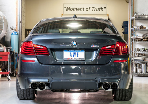 AWE Tuning BMW F10 M5 Touring Edition Axle Back Exhaust, Diamond Black Tips