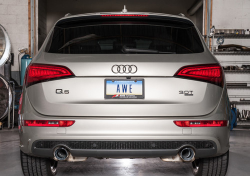 AWE Tuning Q5 3.0T Touring Edition Exhaust Dual Outlet, Chrome Silver Tips AWE Tuning Q5 3.0T Touring Edition Exhaust Dual Outlet, Chrome Silver Tips