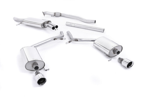 Milltek Cat Back Exhaust with 100mm Tips - A4 1.8T B6 2WD - 6 speed