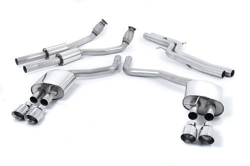 Milltek Cat Back Non Resonated Exhaust - 100mm GT Quad Tips - S6 4.0T quattro & S7 Sportback 4.0T S-tronic