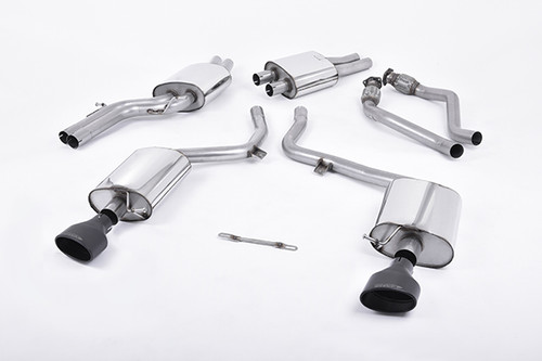 Milltek Cat Back Resonated Exhaust - Black Oval Tips - S5 Cabriolet 3.0T quattro S-tronic