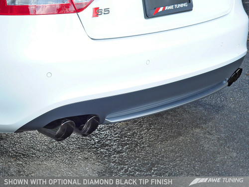 AWE Tuning S5 Cabrio Touring Edition Exhaust System (Exhaust + Non-Resonated Downpipes) - Diamond Black Tips
