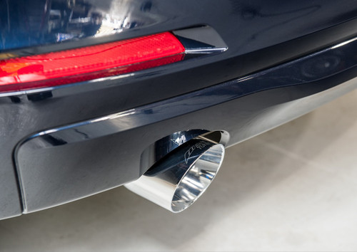 AWE Tuning BMW F30 320i Touring Edition Exhaust + Performance Mid Pipe, Single Side -- Chrome Silver Tip (90mm)