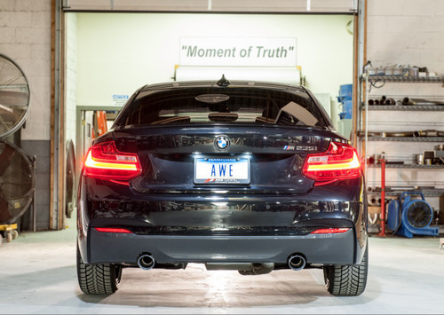 AWE Touring Edition Axle-back Exhaust for BMW F22 M235i / M240i - Chrome Silver Tips (90mm)