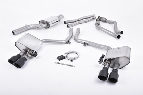 Milltek Valvesonic Cat-Back Exhaust Black Velvet Tips - Audi S4/S5 3.0T Supercharged B8.5 Quattro