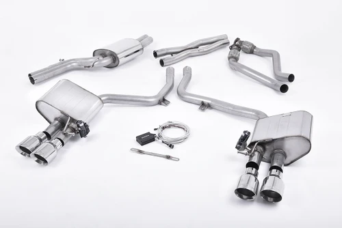 Milltek Valvesonic Cat-Back Exhaust Polished Silver Tips - Audi S4/S5 3.0T Supercharged B8.5 Quattro