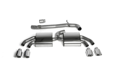Milltek Non-Resonated Cat-Back Race Exhaust With Polished Silver Tips - Audi TTS Quattro Mk2
