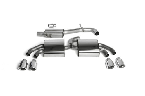 Milltek Resonated Cat-Back Race Exhaust With Polished Silver Tips - Audi TTS Quattro Mk2