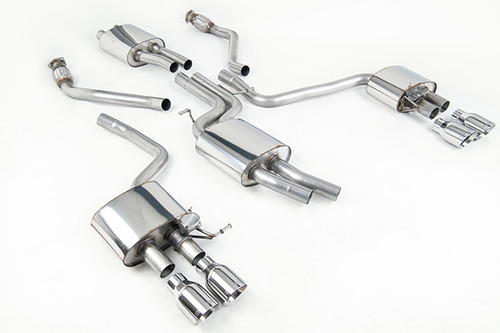 Milltek Resonated And Valved Cat-Back Exhaust System With Quad Polished Tips  - Audi SQ5 3.0 TFSI