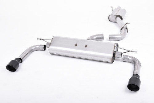 Milltek Resonated Cat Back Exhaust With Dual Cerakote Black Tips  - Audi A3 8V 2.0 TFSI Quattro Tiptronic