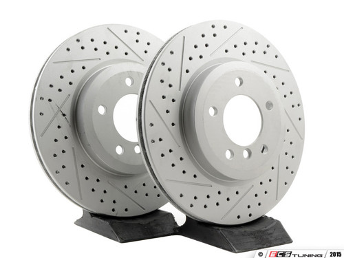 Front Cross Drilled & Slotted Brake Rotors - Pair (325x25)