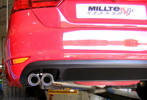 Milltek Cat Back Exhaust - Twin 80mm GT Cerakote Black Tips - MK6 Jetta GLI