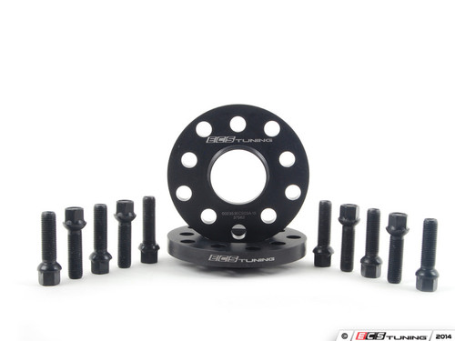 ECS Wheel Spacer And Bolt Kit - 15mm With Black Ball Seat Bolts