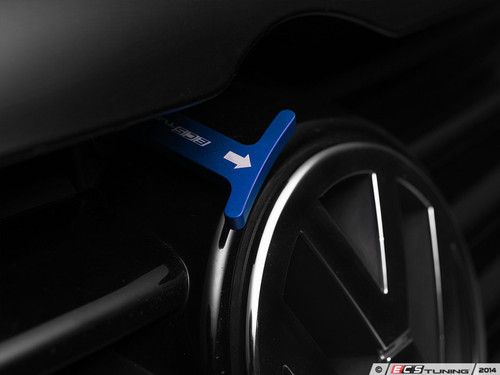 Billet Aluminum Hood Pull Release Rod - blue Anodized