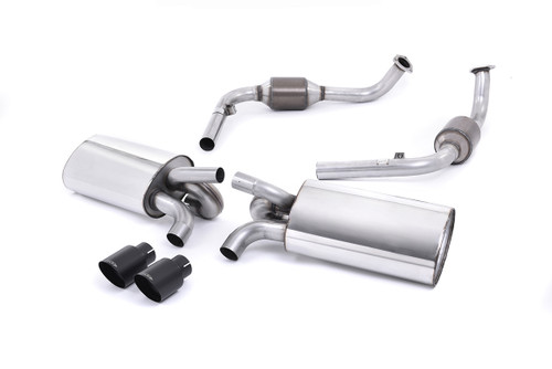 Milltek 2.13" Cat Back Exhaust - Inc. Rear Catalysts - Twin 90mm Cerakote Black Tips - Cayman S / Boxster S