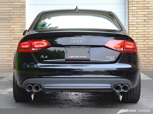 AWE Tuning Audi B8 A4 Touring Edition Exhaust - Quad Tip Diamond Black Tip