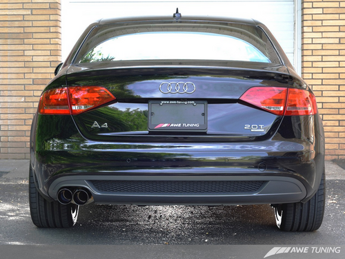 AWE Tuning A4 Touring Edition Exhaust - Single Side, Diamond Black Tips