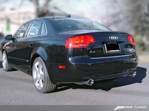 AWE Tuning Audi B7 A4 3.2L Touring Edition Dual Tip Exhaust - Diamond Black Tips