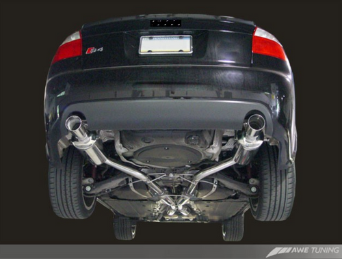 AWE Tuning B6 S4 Touring Edition Exhaust -- Diamond Black Tips